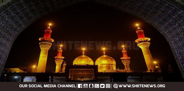 Kadhimiya holy shrine covered in black on Imam Kazim martyrdom anniversary