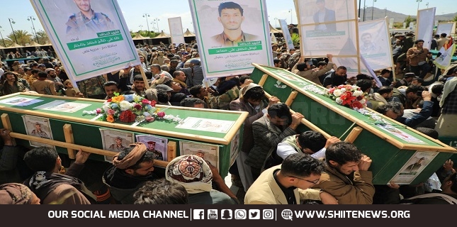Houthis hold funeral for fighters killed in US, UK strikes