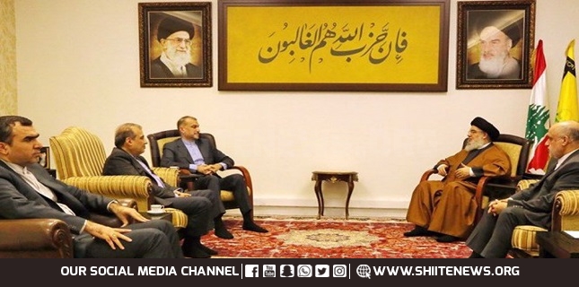  Hassan Nasrallah meets Iran’s FM, says Resistance will emerge victorious