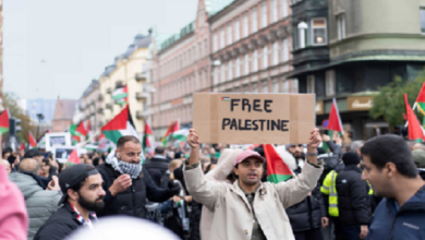 Police arrive at Malmo’s main square before Eurovision