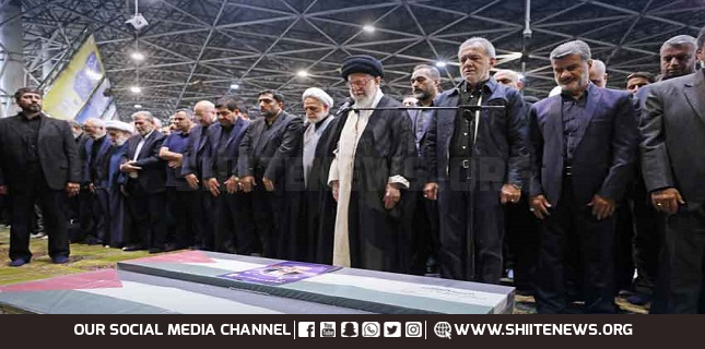Ayatollah Khamenei leads funeral prayers for assassinated Hamas leader