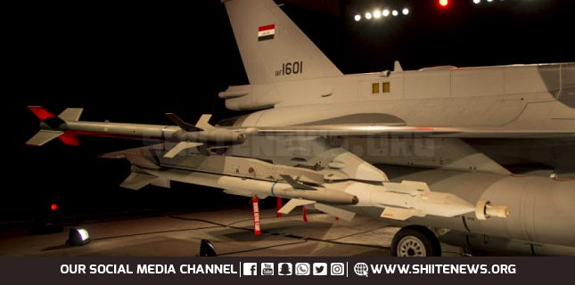 F-16 aircraft carry out airstrikes on a ISIS hideout in Hamrin Mountains
