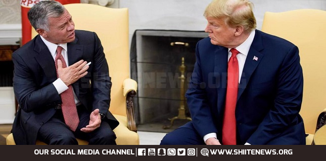 Jordan's king rejects Trump plan to relocate Palestinians