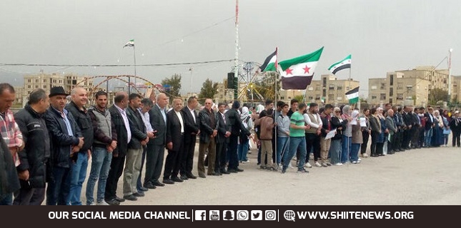 A sit-in for citizens of Quneitra to condemn Israeli strikes