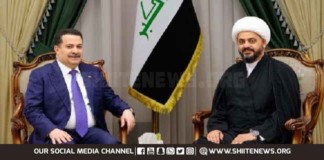 Al-Sudani meets with the Secretary-General of the Asa’ib Ahl al-Haq Movement