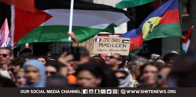 Macron calls for release of Gaza activists as thousands demonstrate in French cities