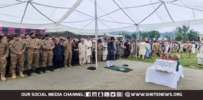 Funeral prayers of Major Rab Nawaz offered