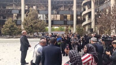 IRIB head hosts foreign envoys visiting broadcaster building hit by Israel