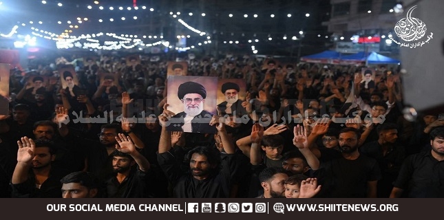 Karachi echoed with Labaik Ya Khamenei during the mourning ceremony