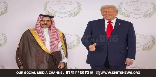 Saudi foreign minister meets US President Donald Trump during Gaza peace summit in Egypt