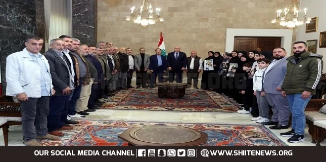 President Aoun Receives Families of Lebanese Detainees in Israeli Prisons