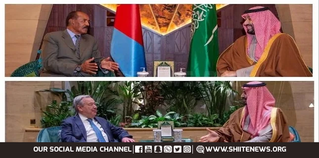 Saudi crown prince receives Eritrea president, UN chief in Riyadh