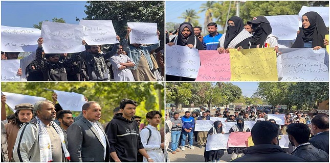 ISO Holds Protest Rally at University of Karachi Against So-Called ‘Gaza Peace Agreement’