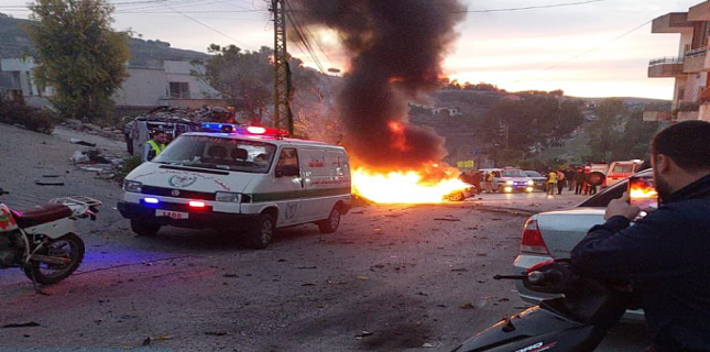 Two killed as Israeli drone targets vehicle in Bint Jbeil district in southern Lebanon