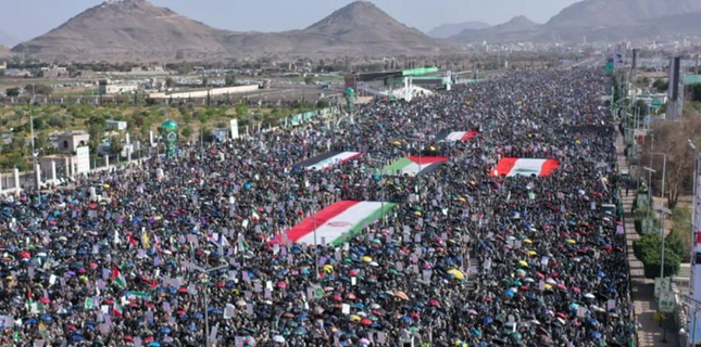 Mass Rallies in Sana’a Affirm Unity of the Resistance Axis Against American-Israeli Aggression