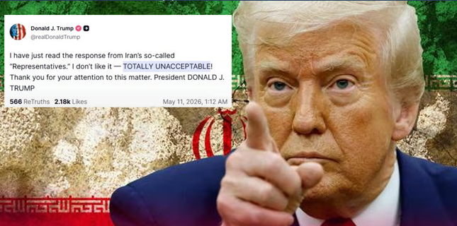 Trump Dismisses Iran Reply to US Peace Proposal as ‘Unacceptable’